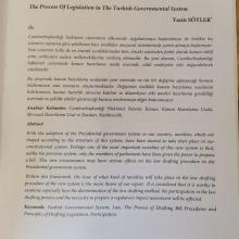 Cumhurbaşkanlığı Hükümet Sisteminde Kanun Hazırlama Usulü